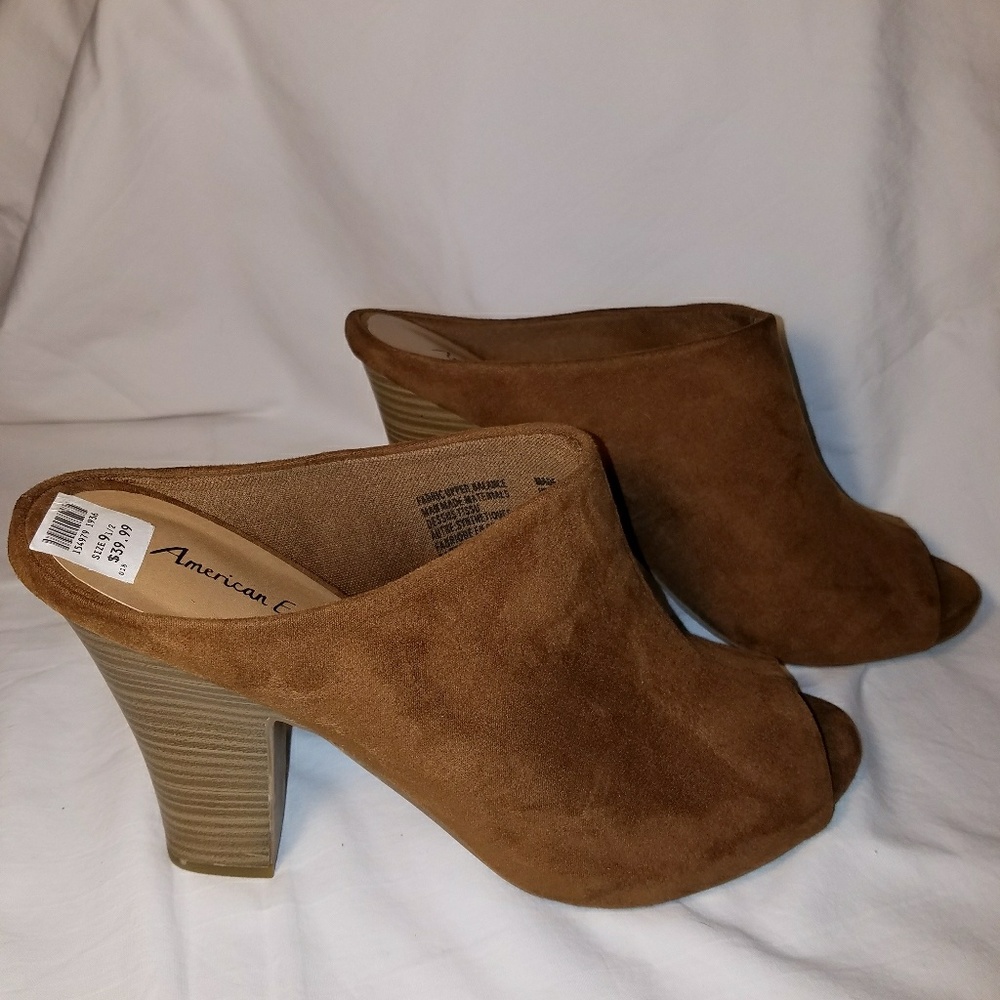 American Eagle Open Toe Boot Size 9.5 Brown Suede - Picture 8 of 8